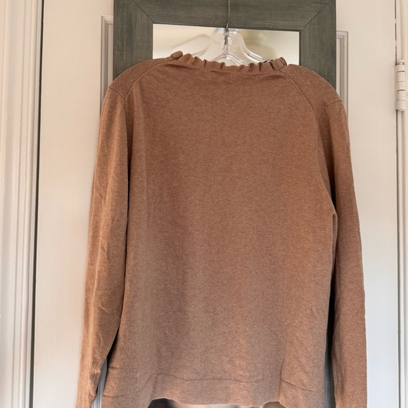 J Crew Ruffle Cotton Sweater Cozy Transitional - Picture 2 of 7